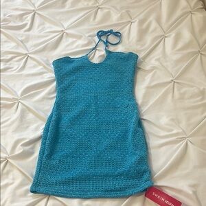 SHEIN Turquoise Halter Knit Dress